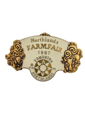 Farmfair 1987 Northlands Edmonton Alberta Metal Pin Pinback Vintage Farm Fair